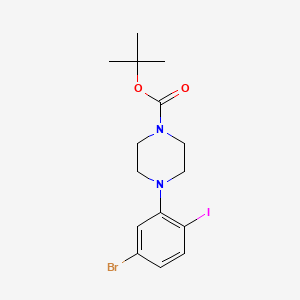 molecular formula C15H20BrIN2O2 B2952980 Tert-butyl 4-(5-bromo-2-iodophenyl)piperazine-1-carboxylate CAS No. 1820735-42-9