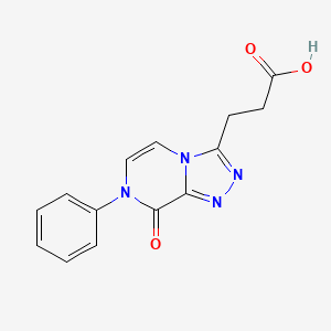 molecular formula C14H12N4O3 B2952985 3-(8-Oxo-7-phenyl-7,8-dihydro-[1,2,4]triazolo[4,3-a]pyrazin-3-yl)-propionic acid CAS No. 1713463-01-4