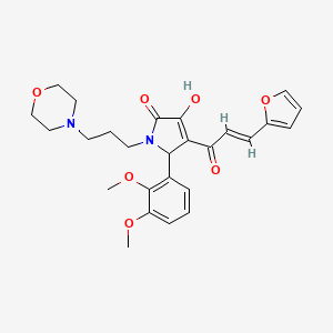 molecular formula C26H30N2O7 B2952989 (E)-5-(2,3-dimethoxyphenyl)-4-(3-(furan-2-yl)acryloyl)-3-hydroxy-1-(3-morpholinopropyl)-1H-pyrrol-2(5H)-one CAS No. 862315-43-3