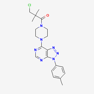 molecular formula C20H24ClN7O B2952992 3-chloro-2,2-dimethyl-1-(4-(3-(p-tolyl)-3H-[1,2,3]triazolo[4,5-d]pyrimidin-7-yl)piperazin-1-yl)propan-1-one CAS No. 920219-29-0