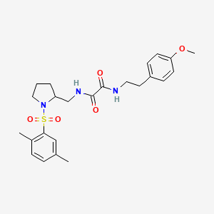 molecular formula C24H31N3O5S B2952996 N1-((1-((2,5-dimethylphenyl)sulfonyl)pyrrolidin-2-yl)methyl)-N2-(4-methoxyphenethyl)oxalamide CAS No. 896288-42-9