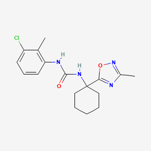 molecular formula C17H21ClN4O2 B2953000 1-(3-Chloro-2-methylphenyl)-3-[1-(3-methyl-1,2,4-oxadiazol-5-yl)cyclohexyl]urea CAS No. 1396765-53-9