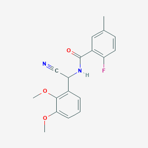 molecular formula C18H17FN2O3 B2953013 N-[cyano(2,3-dimethoxyphenyl)methyl]-2-fluoro-5-methylbenzamide CAS No. 1333720-62-9