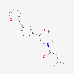 molecular formula C15H19NO3S B2953015 N-[2-[4-(Furan-2-yl)thiophen-2-yl]-2-hydroxyethyl]-3-methylbutanamide CAS No. 2380056-86-8