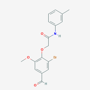 molecular formula C17H16BrNO4 B2953018 2-(2-bromo-4-formyl-6-methoxyphenoxy)-N-(3-methylphenyl)acetamide CAS No. 553673-46-4