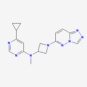 molecular formula C16H18N8 B2953027 6-cyclopropyl-N-methyl-N-(1-{[1,2,4]triazolo[4,3-b]pyridazin-6-yl}azetidin-3-yl)pyrimidin-4-amine CAS No. 2200040-15-7