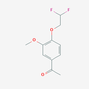 molecular formula C11H12F2O3 B2953037 1-[4-(2,2-Difluoroethoxy)-3-methoxyphenyl]ethanone CAS No. 1178922-48-9