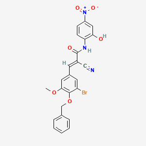(E)-3-(3-bromo-5-methoxy-4-phenylmethoxyphenyl)-2-cyano-N-(2-hydroxy-4-nitrophenyl)prop-2-enamide