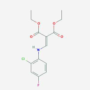 molecular formula C14H15ClFNO4 B2953064 2-[(2-氯-4-氟苯胺)亚甲基]丙二酸二乙酯 CAS No. 185010-90-6