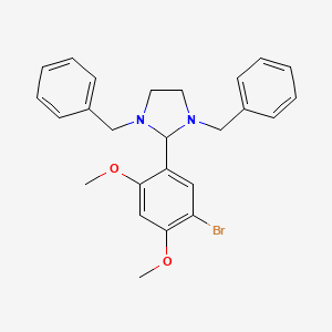 molecular formula C25H27BrN2O2 B2953071 1,3-Dibenzyl-2-(5-bromo-2,4-dimethoxyphenyl)imidazolidine CAS No. 304481-17-2