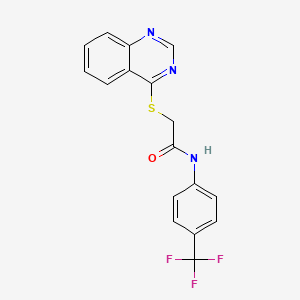 molecular formula C17H12F3N3OS B2953072 2-(喹唑啉-4-基硫代)-N-(4-(三氟甲基)苯基)乙酰胺 CAS No. 721901-49-1