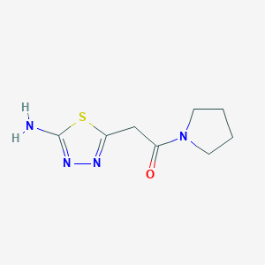 molecular formula C8H12N4OS B2953078 2-(5-Amino-[1,3,4]thiadiazol-2-yl)-1-pyrrolidin-1-yl-ethanone CAS No. 714278-22-5