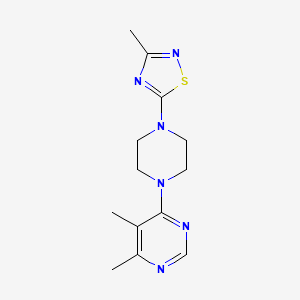 molecular formula C13H18N6S B2953079 5-[4-(5,6-Dimethylpyrimidin-4-yl)piperazin-1-yl]-3-methyl-1,2,4-thiadiazole CAS No. 2380169-33-3