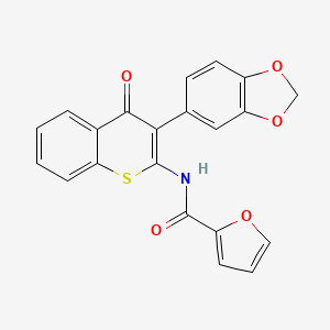 molecular formula C21H13NO5S B2953093 N-[3-(1,3-benzodioxol-5-yl)-4-oxothiochromen-2-yl]furan-2-carboxamide CAS No. 883966-37-8