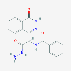 molecular formula C17H15N5O3 B2953098 2-Benzamido-2-(4-oxo-3,4-dihydrophthalazin-1-yl)acetohydrazide CAS No. 49660-30-2
