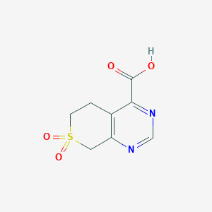 molecular formula C8H8N2O4S B2953110 7,7-Dioxo-6,8-dihydro-5H-thiopyrano[3,4-d]pyrimidine-4-carboxylic acid CAS No. 1367907-49-0