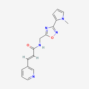 (E)-N-((3-(1-methyl-1H-pyrrol-2-yl)-1,2,4-oxadiazol-5-yl)methyl)-3-(pyridin-3-yl)acrylamide