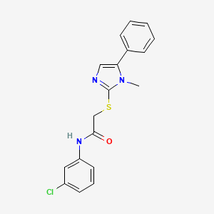 N-(3-chlorophenyl)-2-((1-methyl-5-phenyl-1H-imidazol-2-yl)thio)acetamide