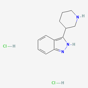 molecular formula C12H17Cl2N3 B2953122 3-(哌啶-3-基)-1H-吲唑二盐酸盐 CAS No. 2197062-74-9