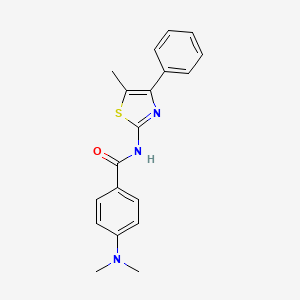 molecular formula C19H19N3OS B2953137 4-(dimethylamino)-N-(5-methyl-4-phenyl-1,3-thiazol-2-yl)benzamide CAS No. 476295-33-7