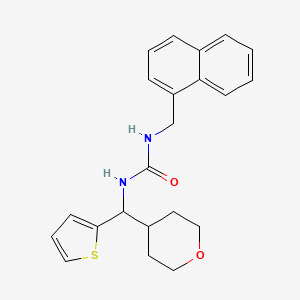 molecular formula C22H24N2O2S B2953140 3-[(萘-1-基)甲基]-1-[(氧杂环-4-基)(噻吩-2-基)甲基]脲 CAS No. 2319718-85-7