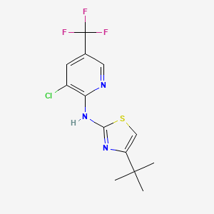 molecular formula C13H13ClF3N3S B2953144 N-[4-(tert-butyl)-1,3-thiazol-2-yl]-3-chloro-5-(trifluoromethyl)-2-pyridinamine CAS No. 338409-42-0