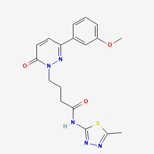 molecular formula C18H19N5O3S B2953145 4-(3-(3-methoxyphenyl)-6-oxopyridazin-1(6H)-yl)-N-(5-methyl-1,3,4-thiadiazol-2-yl)butanamide CAS No. 1226445-38-0