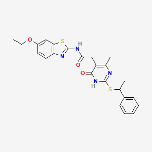 N-(6-ethoxybenzo[d]thiazol-2-yl)-2-(4-methyl-6-oxo-2-((1-phenylethyl)thio)-1,6-dihydropyrimidin-5-yl)acetamide