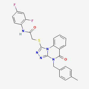 N-(2,4-difluorophenyl)-2-[[4-[(4-methylphenyl)methyl]-5-oxo-[1,2,4]triazolo[4,3-a]quinazolin-1-yl]sulfanyl]acetamide