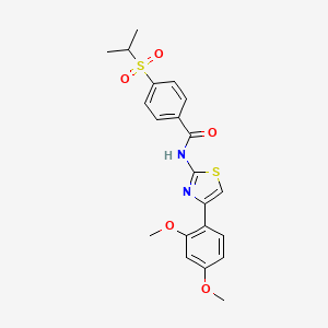 molecular formula C21H22N2O5S2 B2953155 N-(4-(2,4-二甲氧基苯基)噻唑-2-基)-4-(异丙基磺酰基)苯甲酰胺 CAS No. 941913-49-1