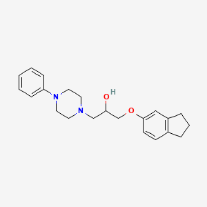 molecular formula C22H28N2O2 B2953156 1-(2,3-dihydro-1H-inden-5-yloxy)-3-(4-phenylpiperazin-1-yl)propan-2-ol CAS No. 756471-14-4