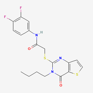 2-({3-butyl-4-oxo-3H,4H-thieno[3,2-d]pyrimidin-2-yl}sulfanyl)-N-(3,4-difluorophenyl)acetamide