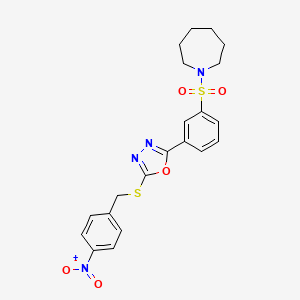 1-[(3-{5-[(4-Nitrobenzyl)sulfanyl]-1,3,4-oxadiazol-2-yl}phenyl)sulfonyl]azepane