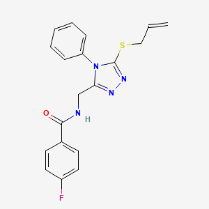 molecular formula C19H17FN4OS B2953164 N-[{[5-(烯丙基硫烷基)-4-苯基-4H-1,2,4-三唑-3-基]甲基}-4-氟苯甲酰胺 CAS No. 478049-08-0