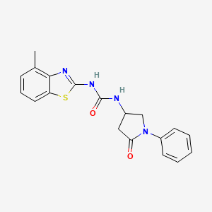 molecular formula C19H18N4O2S B2953176 1-(4-Methylbenzo[d]thiazol-2-yl)-3-(5-oxo-1-phenylpyrrolidin-3-yl)urea CAS No. 894010-04-9