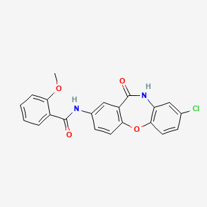 molecular formula C21H15ClN2O4 B2953182 N-(8-氯-11-氧代-10,11-二氢二苯并[b,f][1,4]恶杂环庚-2-基)-2-甲氧基苯甲酰胺 CAS No. 921918-36-7