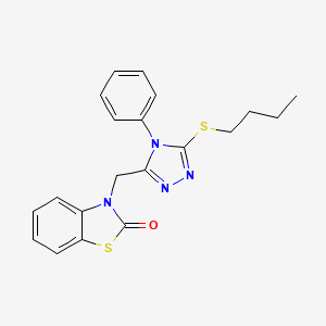 molecular formula C20H20N4OS2 B2953186 3-[(5-丁基硫代-4-苯基-1,2,4-三唑-3-基)甲基]-1,3-苯并噻唑-2-酮 CAS No. 847401-03-0