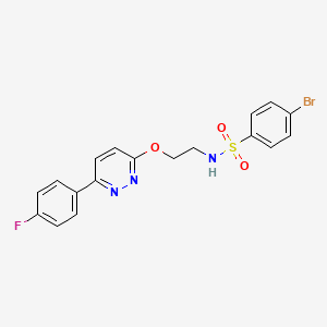 molecular formula C18H15BrFN3O3S B2953190 4-溴-N-(2-((6-(4-氟苯基)哒嗪-3-基)氧基)乙基)苯磺酰胺 CAS No. 920256-52-6