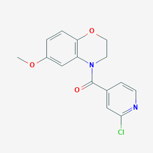 molecular formula C15H13ClN2O3 B2953194 (2-Chloropyridin-4-yl)-(6-methoxy-2,3-dihydro-1,4-benzoxazin-4-yl)methanone CAS No. 1436053-11-0