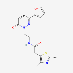 molecular formula C17H18N4O3S B2953199 2-(2,4-dimethylthiazol-5-yl)-N-(2-(3-(furan-2-yl)-6-oxopyridazin-1(6H)-yl)ethyl)acetamide CAS No. 1234879-67-4