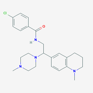 4-chloro-N-(2-(1-methyl-1,2,3,4-tetrahydroquinolin-6-yl)-2-(4-methylpiperazin-1-yl)ethyl)benzamide