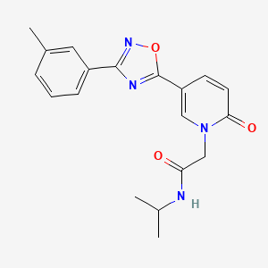 molecular formula C19H20N4O3 B2953204 2-{5-[3-(3-甲基苯基)-1,2,4-恶二唑-5-基]-2-氧代吡啶-1(2H)-基}-N-(丙烷-2-基)乙酰胺 CAS No. 1326822-02-9