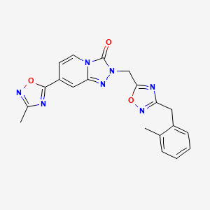 molecular formula C20H17N7O3 B2953205 2-{[3-(2-methylbenzyl)-1,2,4-oxadiazol-5-yl]methyl}-7-(3-methyl-1,2,4-oxadiazol-5-yl)[1,2,4]triazolo[4,3-a]pyridin-3(2H)-one CAS No. 1396868-47-5