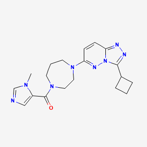 [4-(3-Cyclobutyl-[1,2,4]triazolo[4,3-b]pyridazin-6-yl)-1,4-diazepan-1-yl]-(3-methylimidazol-4-yl)methanone