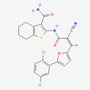 (Z)-2-(2-cyano-3-(5-(2,5-dichlorophenyl)furan-2-yl)acrylamido)-4,5,6,7-tetrahydrobenzo[b]thiophene-3-carboxamide