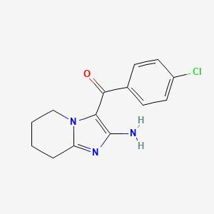 molecular formula C14H14ClN3O B2953219 (2-Amino-5,6,7,8-tetrahydroimidazo[1,2-a]pyridin-3-yl)(4-chlorophenyl)methanone CAS No. 924839-85-0