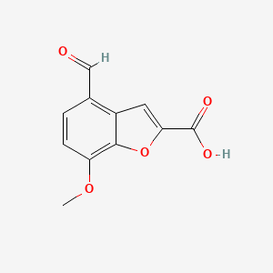 molecular formula C11H8O5 B2953222 4-Formyl-7-methoxy-1-benzofuran-2-carboxylic acid CAS No. 7795-71-3