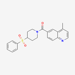 molecular formula C22H22N2O3S B2953225 (4-Methylquinolin-6-yl)(4-(phenylsulfonyl)piperidin-1-yl)methanone CAS No. 1788543-57-6