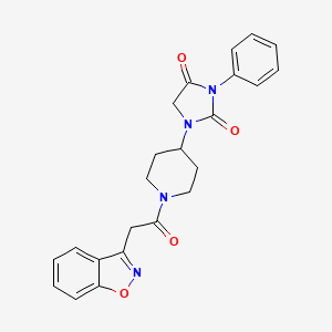 molecular formula C23H22N4O4 B2953235 1-(1-(2-(苯并[d]异恶唑-3-基)乙酰)哌啶-4-基)-3-苯基咪唑烷-2,4-二酮 CAS No. 2034283-56-0