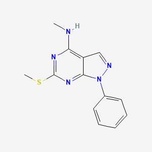 molecular formula C13H13N5S B2953238 N-甲基-6-(甲硫基)-1-苯基-1H-吡唑并[3,4-d]嘧啶-4-胺 CAS No. 339106-43-3